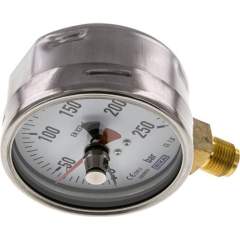 Wika MS 250100 CR-SZ Manometer senkrecht (CrNi/Ms), 100mm, 0-250 bar