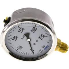 Wika MS 250100 GLY CR Glycerin-Manometer senkrecht (CrNi/Ms),100mm, 0-250 bar