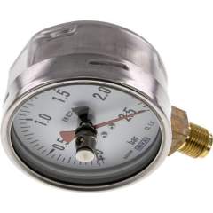 Wika MS 2,5100 CR-SZ Manometer senkrecht (CrNi/Ms), 100mm, 0-2,5 bar