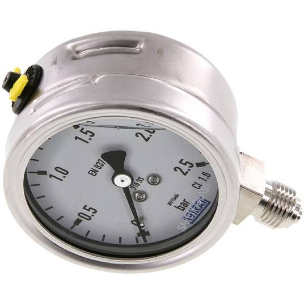 Wika MS 2,563 GLY ES Chemie-Glycerin-Manometer senkrecht, 63mm, 0-2,5 bar