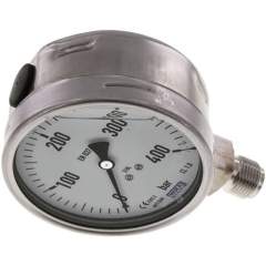 Wika MS 400100 GLY ES Chemie-Glycerin-Manometer senkrecht,100mm, 0-400 bar