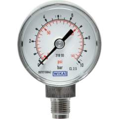 Wika MS 1,650 ES ES-Manometer senkrecht, 50mm, 0-1,6 bar, G 1/4"