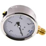 Wika MS 4100 GLY CR Glycerin-Manometer senkrecht (CrNi/Ms),100mm, 0-4 bar