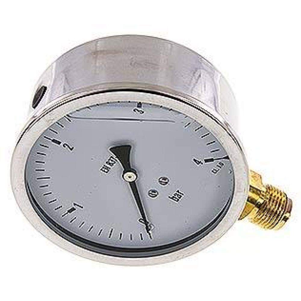 MS 4100 GLY CRE Glycerin-Manometer senkrecht (CrNi/Ms),100mm, 0-4 bar