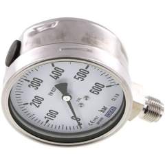 Wika MS 600100 ES Chemie-Manometer senkrecht, 100mm, 0-600 bar