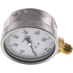 Wika MS 60100 CR Manometer senkrecht (CrNi/Ms), 100mm, 0-60 bar