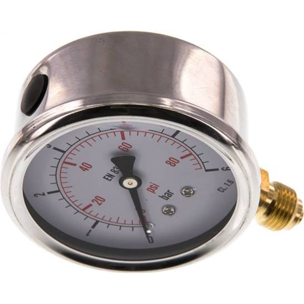 MS 663 GLY CRE Glycerin-Manometer senkrecht (CrNi/Ms), 63mm, 0-6 bar