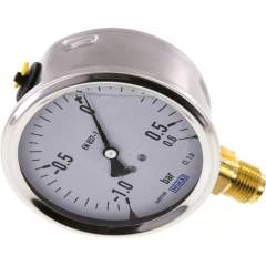 Wika MS -106100 GLY CR Glycerin-Manometer senkrecht (CrNi/Ms),100mm, -1 bis 0,6 bar