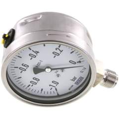 Wika MS -1100 ES Chemie-Manometer senkrecht, 100mm, -1 bis 0 bar