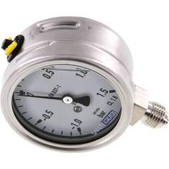 Wika MS -11,563 GLY ES Chemie-Glycerin-Manometer senkrecht, 63mm, -1 bis 1,5 bar