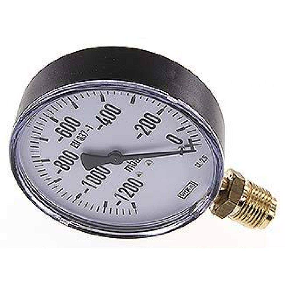 Wika MS -1200100 MB Manometer senkrecht, 100mm, -1200 bis 0 mbar