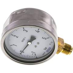 Wika MS -15100 CR Manometer senkrecht (CrNi/Ms), 100mm, -1 bis 5 bar