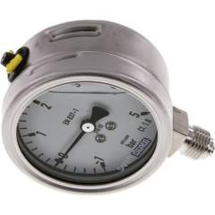 Wika MS -1563 GLY ES Chemie-Glycerin-Manometer senkrecht, 63mm, -1 bis 5 bar