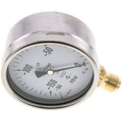 MS -160100 MB5CR * Manometer senkrecht 100mm, -0,16 bar bis 0 bar mbar, G 1/2"