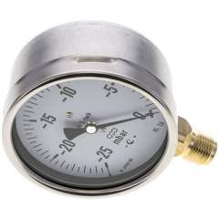 MS -25100 MB5CR * Manometer senkrecht 100mm, -0,025 bar bis 0 bar mbar, G 1/2"