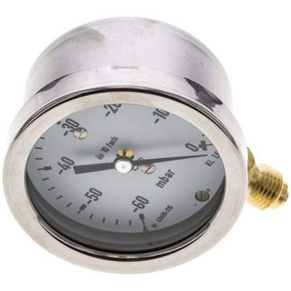 MS -6063 MB10CR Manometer senkrecht 63mm, -0,06 bar bis 0 bar mbar, G 1/4"