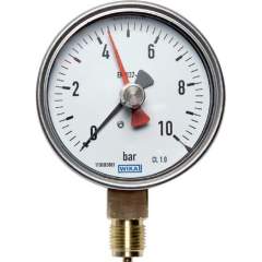 Wika MS -115100 CR-SZ Manometer senkrecht (CrNi/Ms), 100mm, -1 bis 15 bar