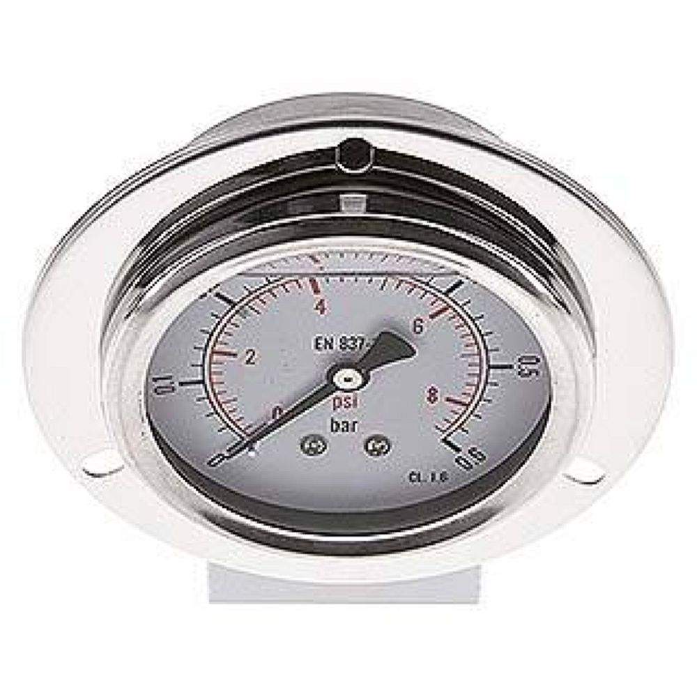 MSE 0663 GLY CRE Glycerin-Einbaumanometer,Frontring, 63mm, 0-0,6 bar