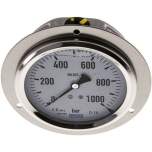 Wika MSE 1000100 GLY CR Glycerin-Einbaumanometer,Frontring, 100mm, 0-1000 bar