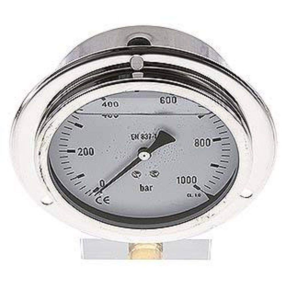 MSE 1000100 GLY CRE Glycerin-Einbaumanometer,Frontring, 100mm, 0-1000 bar