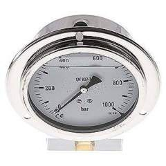 MSE 1000100 GLY CRE Glycerin-Einbaumanometer,Frontring, 100mm, 0-1000 bar