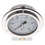 MSE 100100 GLY CRE Glycerin-Einbaumanometer,Frontring, 100mm, 0-100 bar