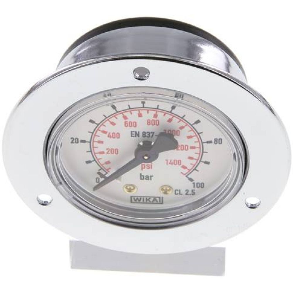 Wika MSE 10050 CR Einbaumanometer (CrNi/Ms), Frontring, 50mm, 0-100 bar
