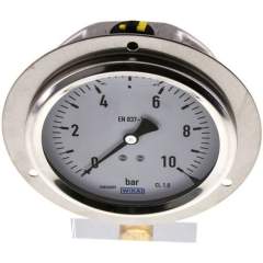 Wika MSE 10100 GLY CR Glycerin-Einbaumanometer,Frontring, 100mm, 0-10 bar