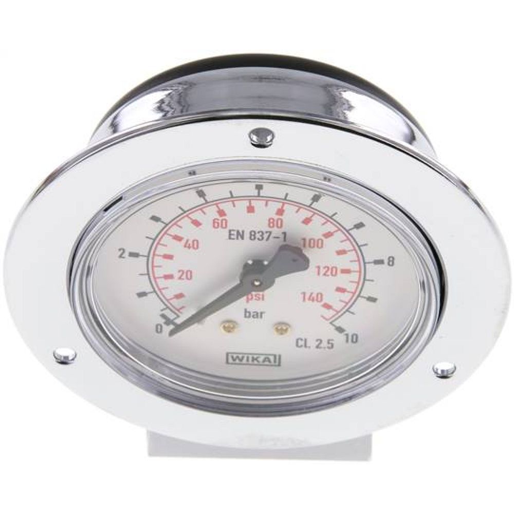 Wika MSE 1063 CR Einbaumanometer (CrNi/Ms), Frontring, 63mm, 0-10 bar