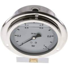 MSE 1100 GLY CRE Glycerin-Einbaumanometer,Frontring, 100mm, 0-1 bar