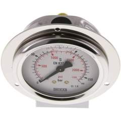 Wika MSE 16063 GLY CR Glycerin-Einbaumanometer,Frontring, 63mm, 0-160 bar