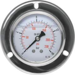 MSE -115100 GLY CRE Glycerin-Einbaumanometer,Frontring, 100mm, -1 bis 15 bar