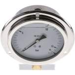 MSE 16100 GLY CRE Glycerin-Einbaumanometer,Frontring, 100mm, 0-16 bar