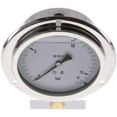 MSE 16100 GLY CRE Glycerin-Einbaumanometer,Frontring, 100mm, 0-16 bar