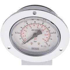 Wika MSE 163 CR Einbaumanometer (CrNi/Ms), Frontring, 63mm, 0-1 bar