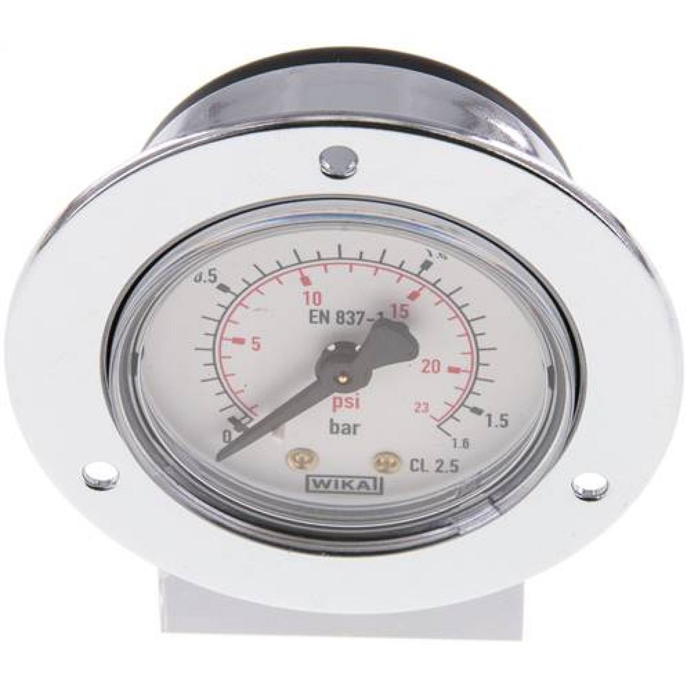 Wika MSE 1,650 CR Einbaumanometer (CrNi/Ms), Frontring, 50mm, 0-1,6 bar