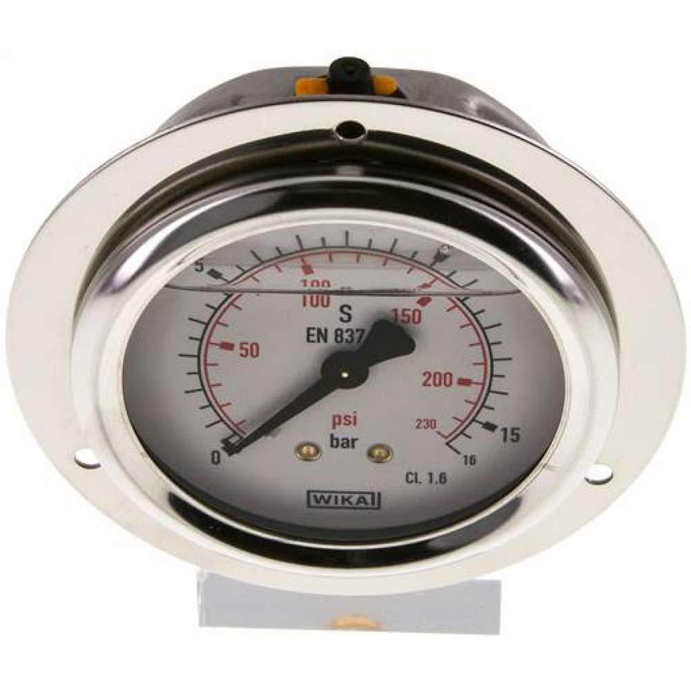 Wika MSE 1663 GLY CR Glycerin-Einbaumanometer,Frontring, 63mm, 0-16 bar