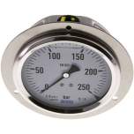 Wika MSE 250100 GLY CR Glycerin-Einbaumanometer,Frontring, 100mm, 0-250 bar
