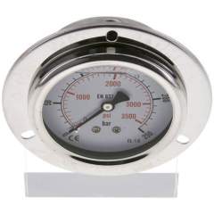 MSE 25063 GLY CRE Glycerin-Einbaumanometer,Frontring, 63mm, 0-250 bar