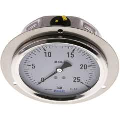 Wika MSE 25100 GLY CR Glycerin-Einbaumanometer,Frontring, 100mm, 0-25 bar
