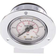Wika MSE 2,550 CR Einbaumanometer (CrNi/Ms), Frontring, 50mm, 0-2,5 bar