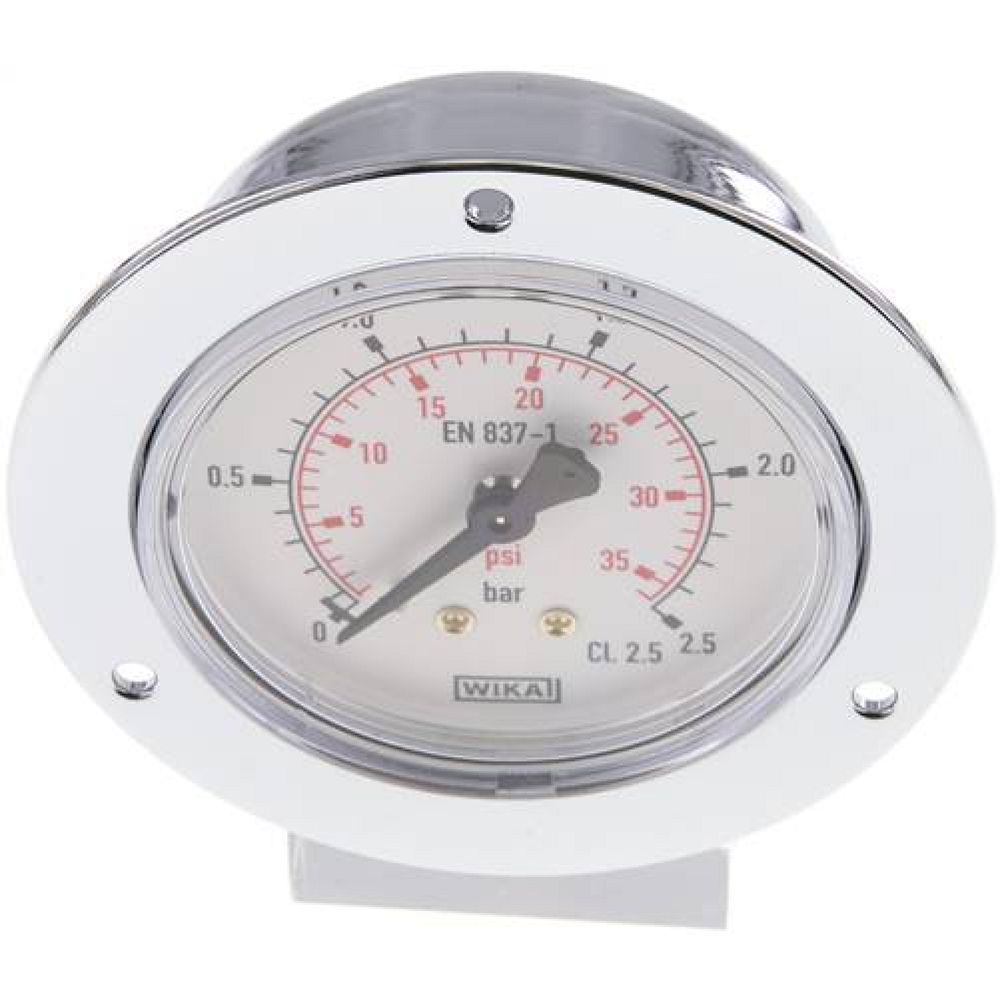 Wika MSE 2,563 CR Einbaumanometer (CrNi/Ms), Frontring, 63mm, 0-2,5 bar