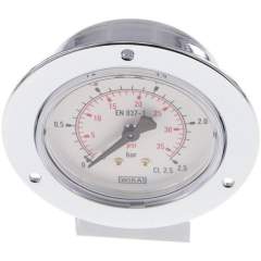 Wika MSE 2,563 CR Einbaumanometer (CrNi/Ms), Frontring, 63mm, 0-2,5 bar