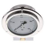 MSE 400100 GLY CRE Glycerin-Einbaumanometer,Frontring, 100mm, 0-400 bar