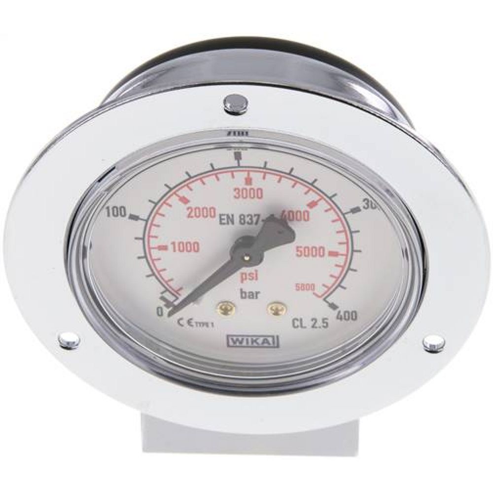 Wika MSE 40063 CR Einbaumanometer (CrNi/Ms), Frontring, 63mm, 0-400 bar