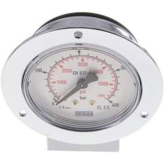 Wika MSE 40063 CR Einbaumanometer (CrNi/Ms), Frontring, 63mm, 0-400 bar
