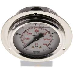 Wika MSE 40063 GLY CR Glycerin-Einbaumanometer,Frontring, 63mm, 0-400 bar