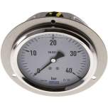 Wika MSE 40100 GLY CR Glycerin-Einbaumanometer,Frontring, 100mm, 0-40 bar