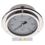 MSE 60100 GLY CRE Glycerin-Einbaumanometer,Frontring, 100mm, 0-60 bar