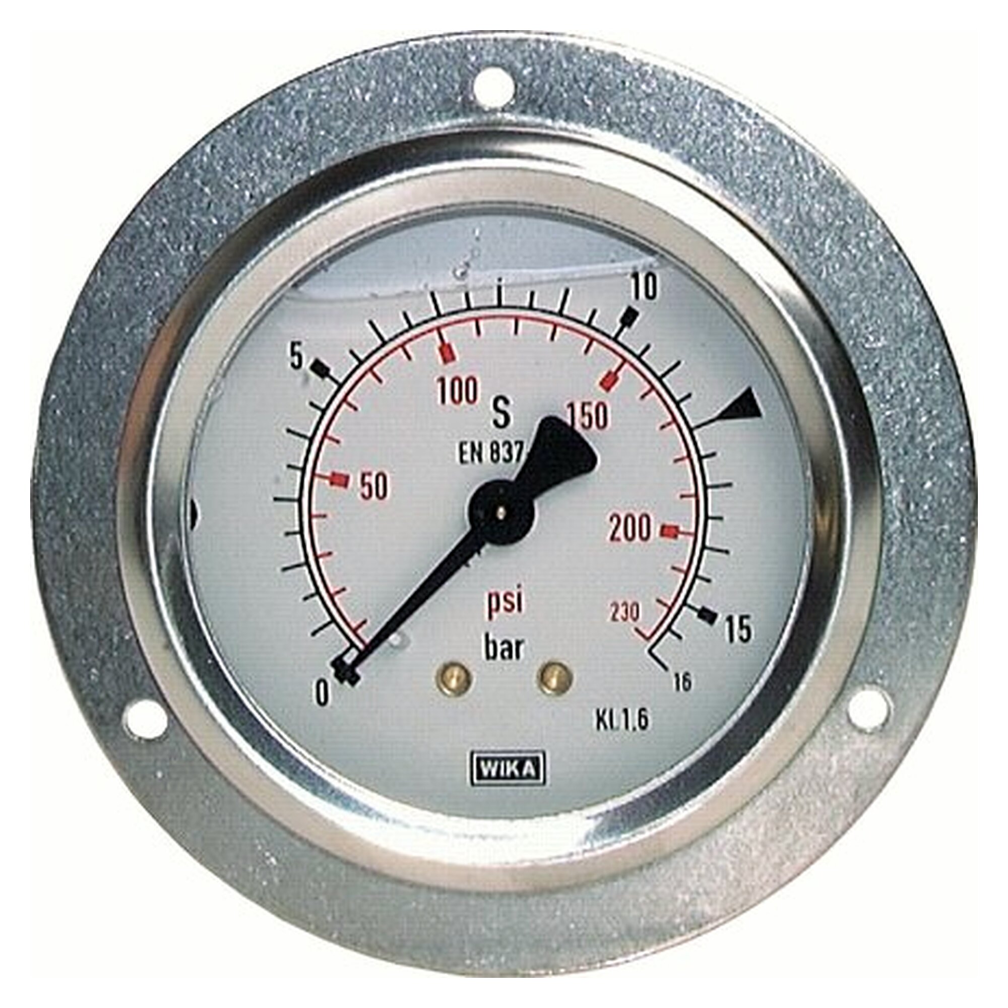 Glycerin-Einbaumanometer, G 1/4", 63 mm, 0 - 250 bar, 1.4301, Genauigkeitsklasse 1,6